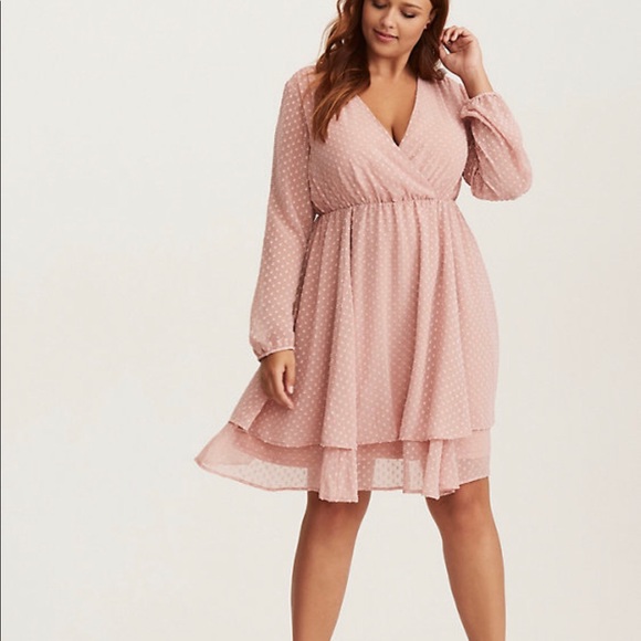 torrid Dresses & Skirts - Torrid Textured Chiffon Surplice Skater Dress 2X